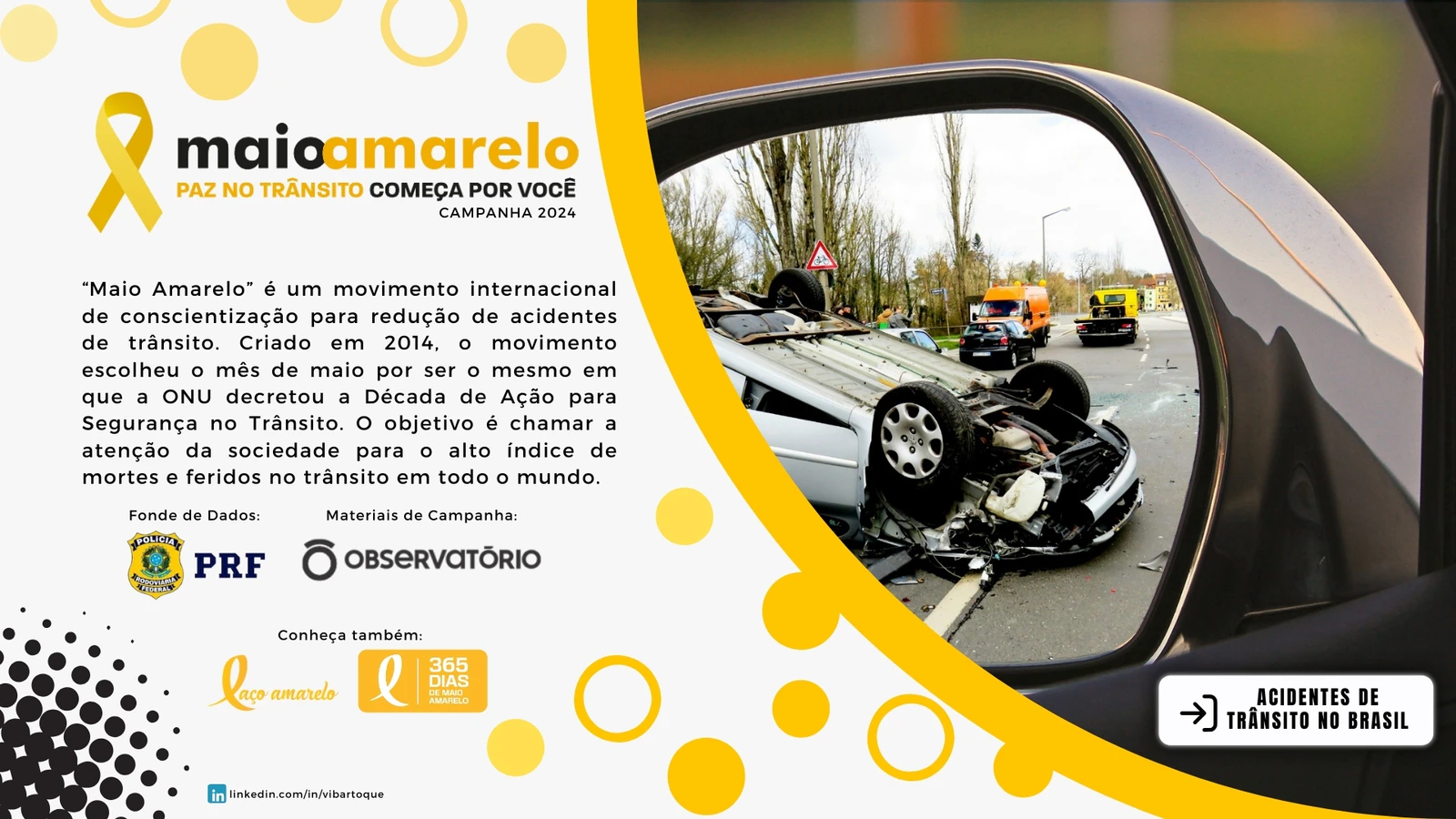 Acidentes de Trânsito no Brasil: Maio Amarelo🎗