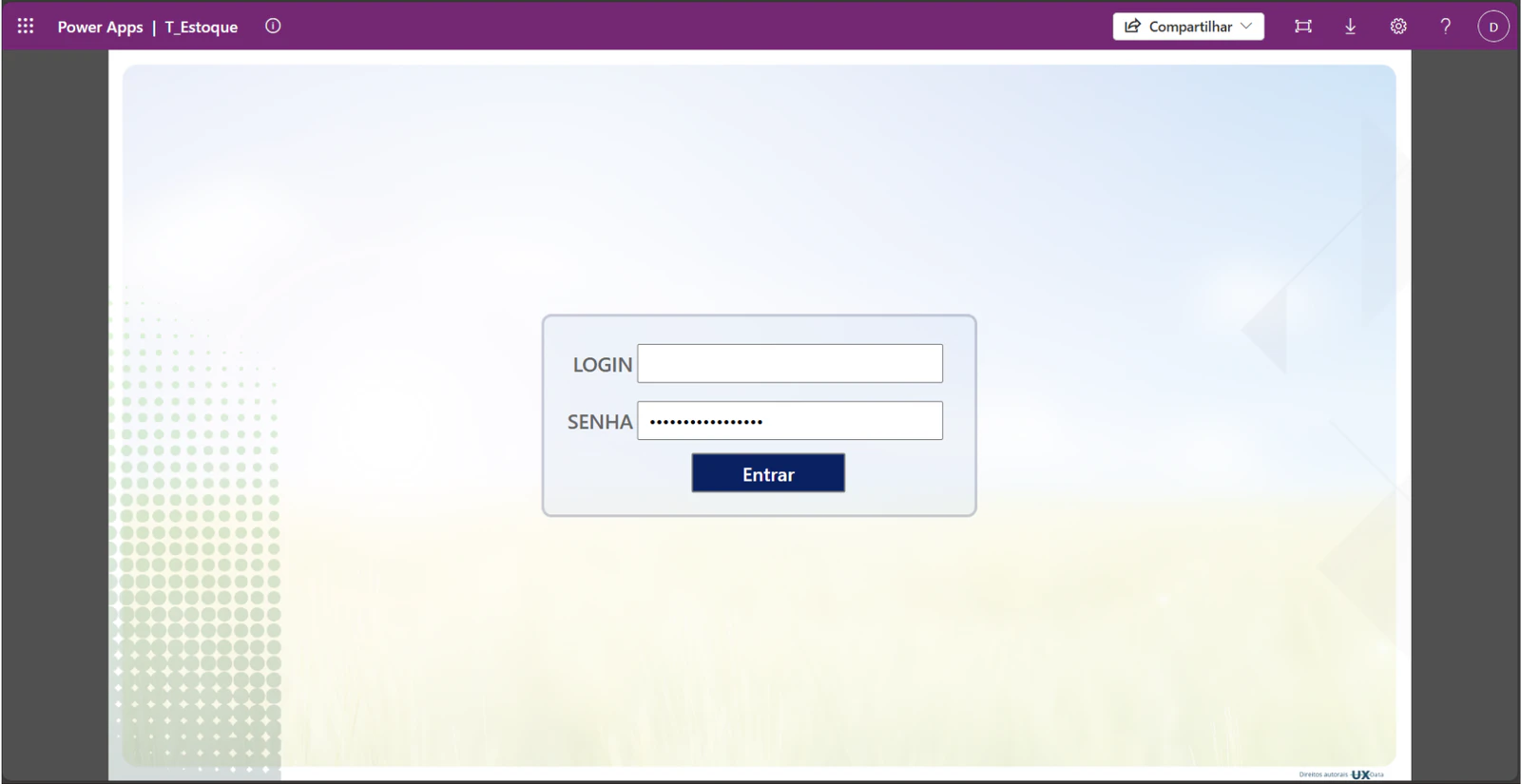 Solução em PowerApps para gestão de estoque.