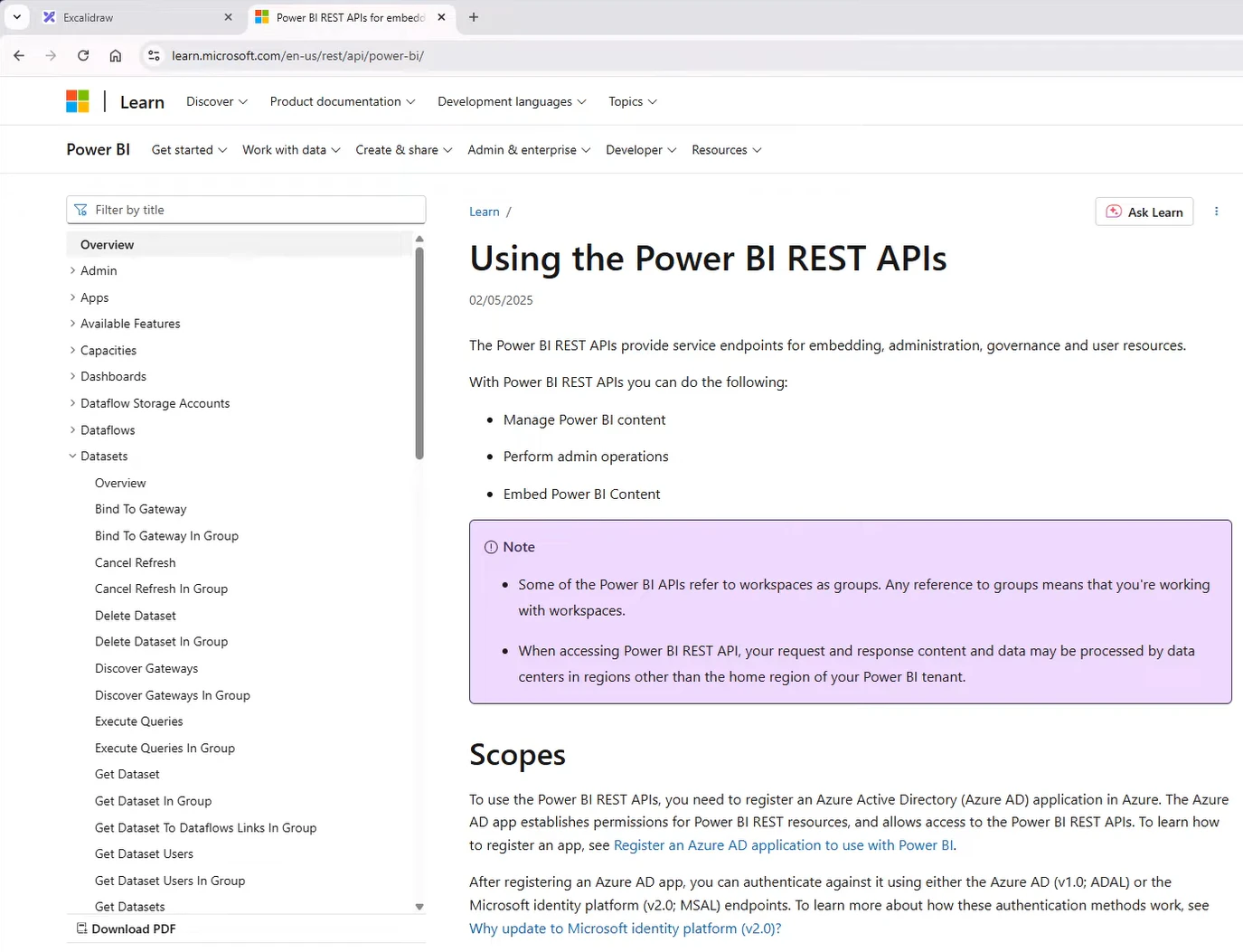 Atualização do Power BI via API